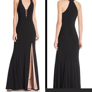 AQUA Illusion V-Neck Gown size 12